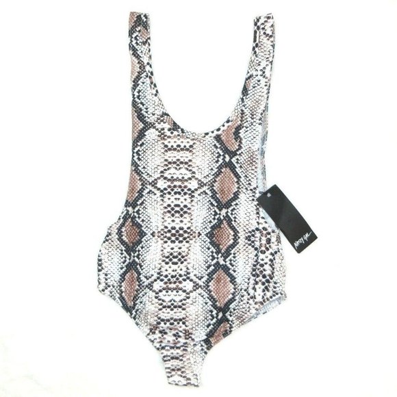 Nastygal Women's US Size 4 Bodysuit Scoop Neck Reptile Nasty Gal Collection NWT - Picture 1 of 10